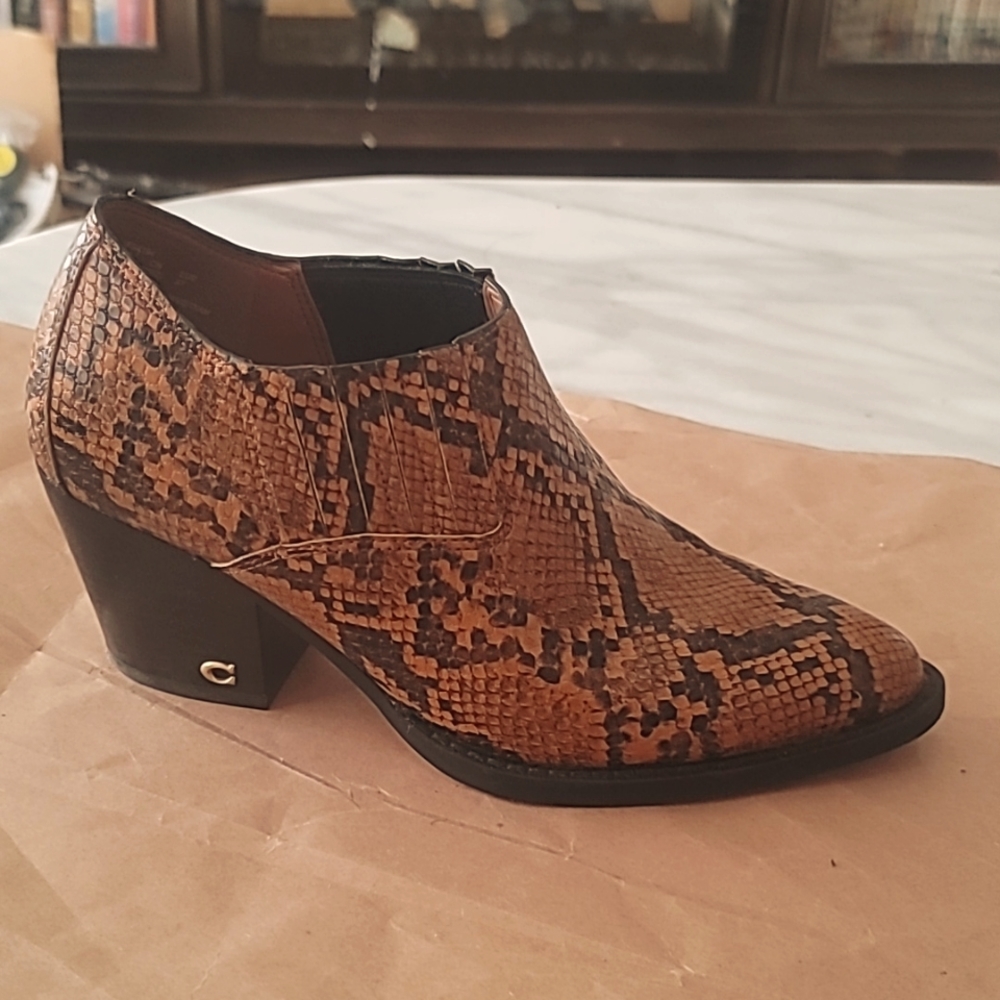 Coach Snake print ankle boots